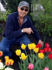 Dr. Marks in a garden